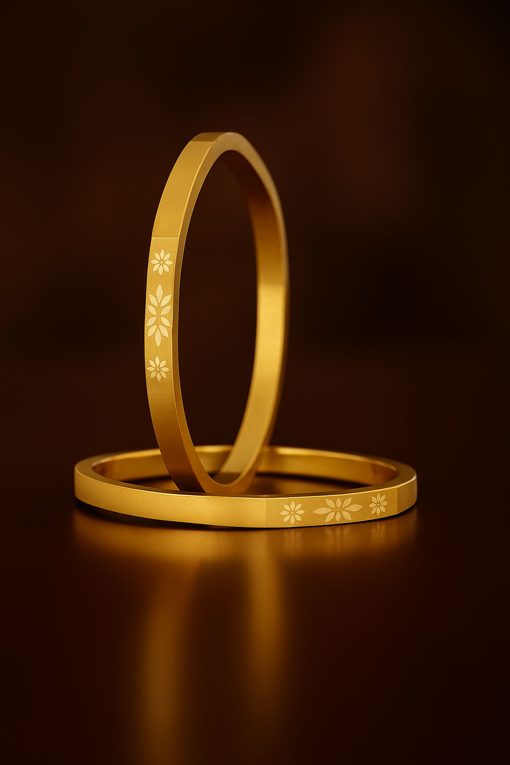 Floral Designer Gold Plated Bangles for Women & Girls
