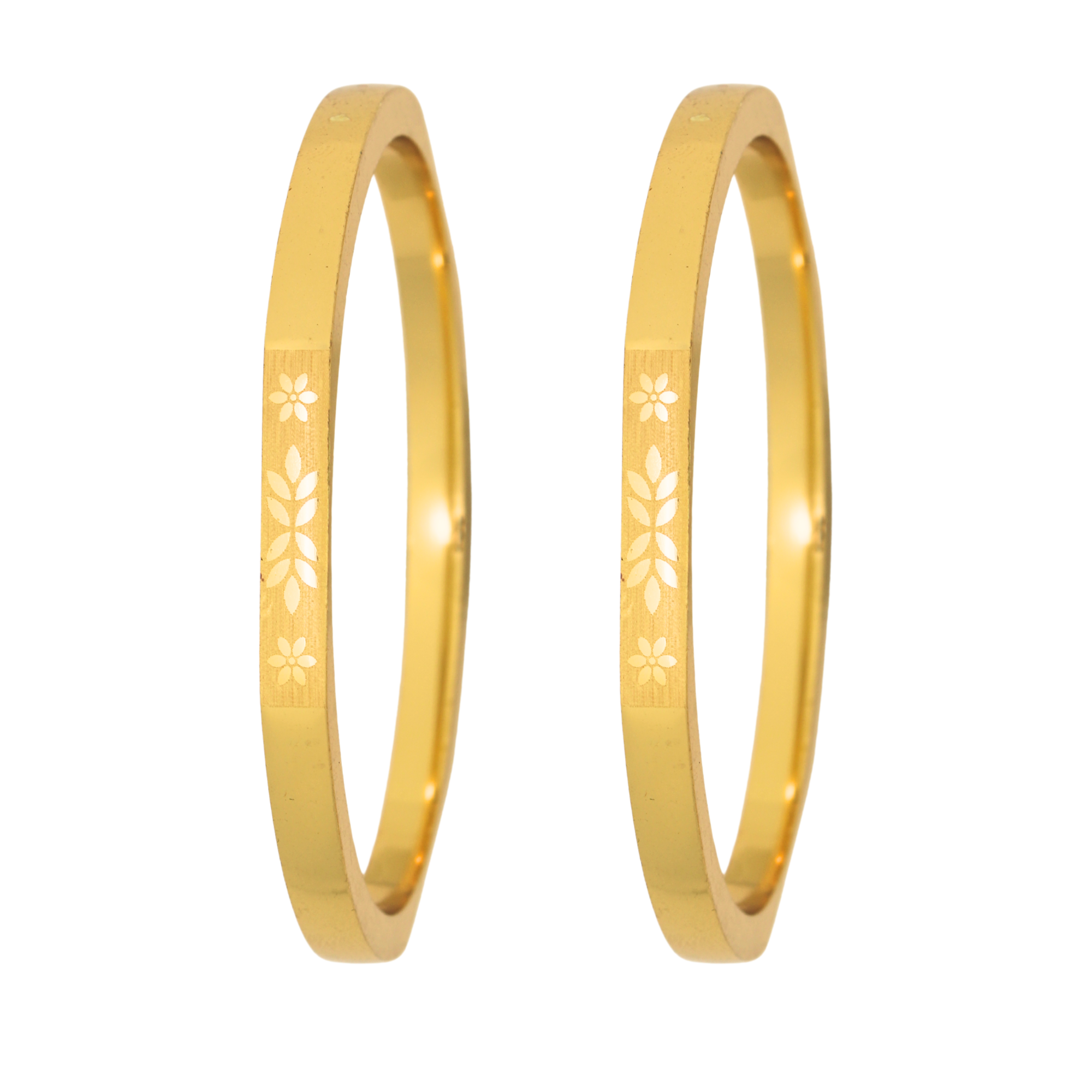Floral Designer Gold Plated Bangles for Women & Girls