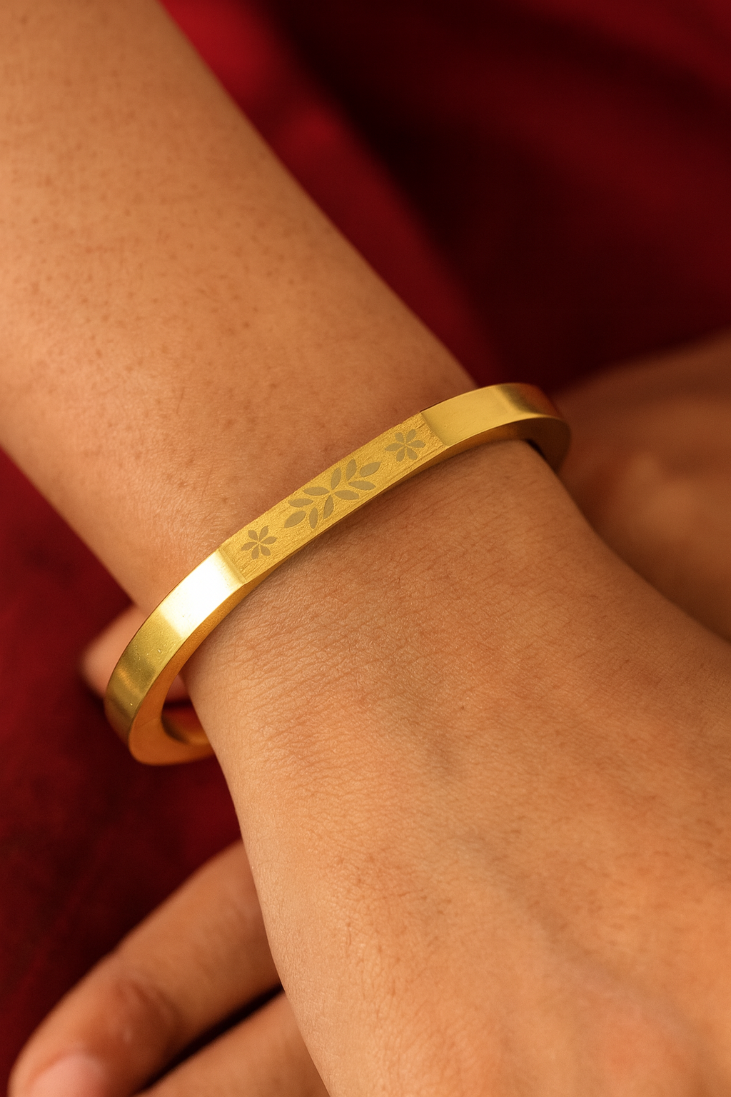 Floral Designer Gold Plated Bangles for Women & Girls