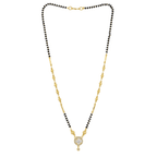Classic Round Pendant Gold-Plated Mangalsutra with CZ Stones - BeMine