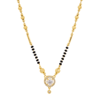Classic Round Pendant Gold-Plated Mangalsutra with CZ Stones - BeMine