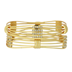 Elegant Crystal-Studded Gold Bangles for Women