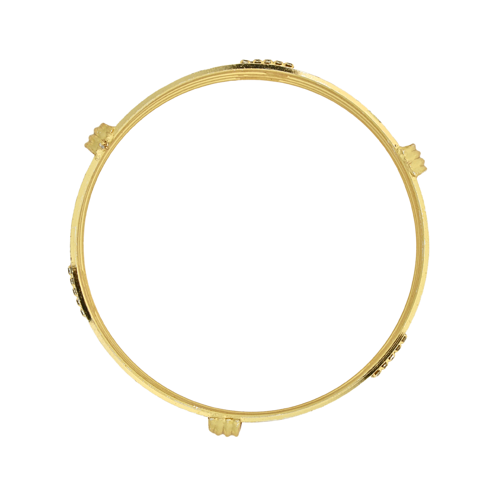 Elegant Crystal-Studded Gold Bangles for Women