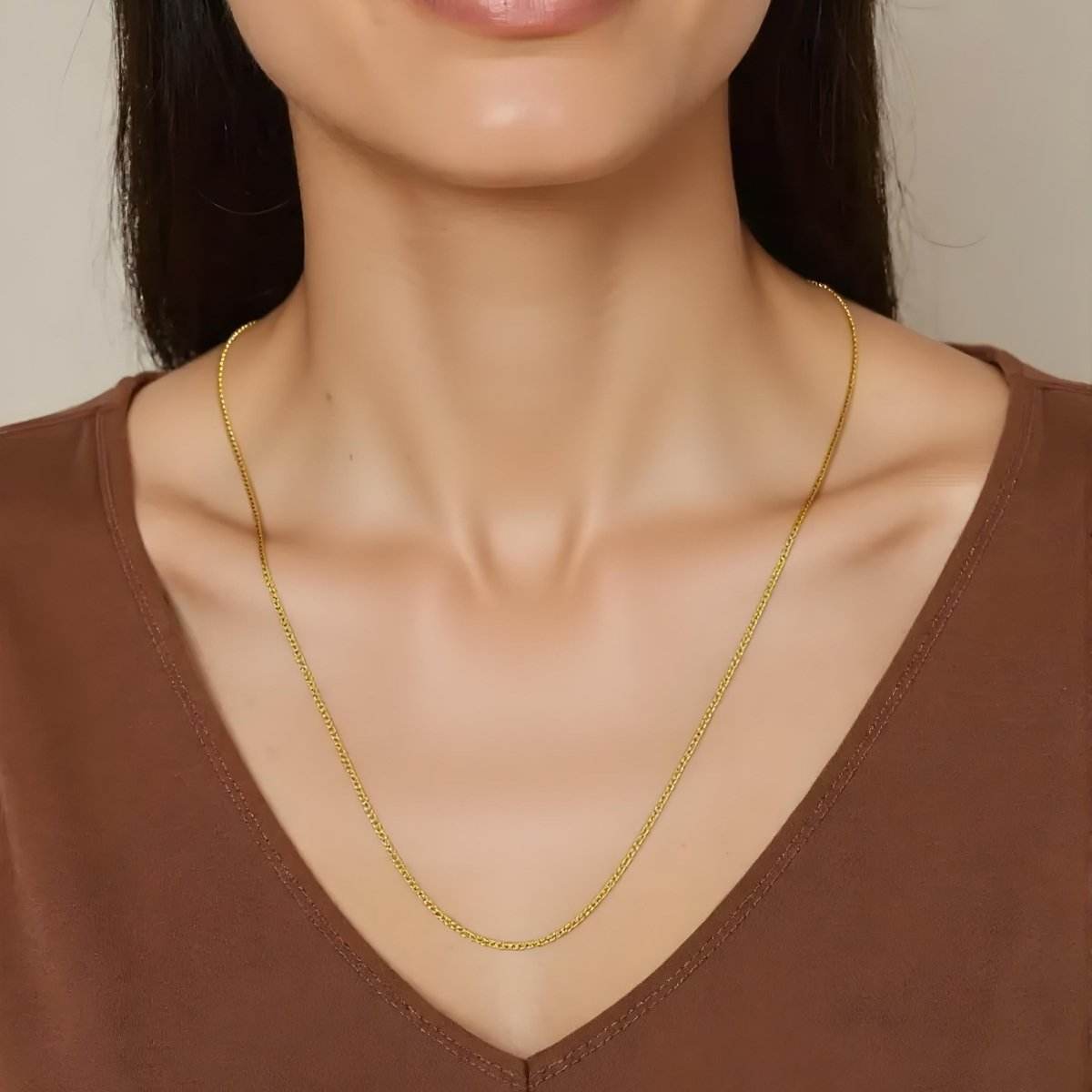 Delicate Gold-Plated Box Chain for Women - BeMine