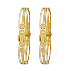 Elegant Dual-Tone Gold Bangles – Classic Pair