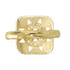 Elegant Gold-Plated Adjustable Ring for Women with Ruby & CZ Accents - BeMine