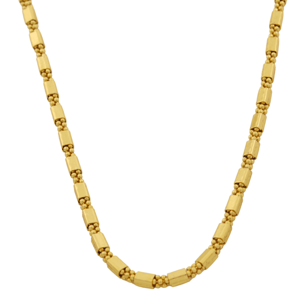 Elegant Gold-Plated Cylindrical Link Chain for Men - BeMine