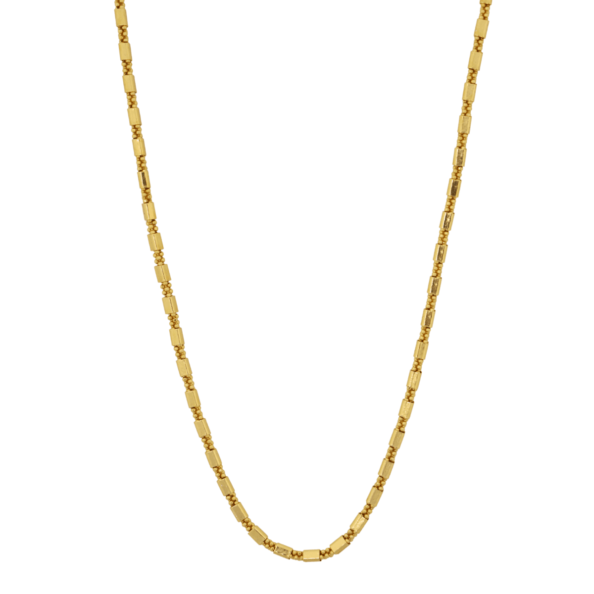 Elegant Gold-Plated Cylindrical Link Chain for Men - BeMine