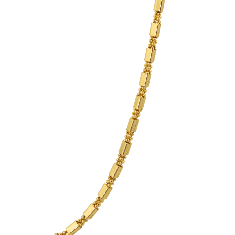 Elegant Gold-Plated Cylindrical Link Chain for Men - BeMine