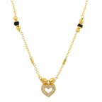 Elegant Heart Pendant Gold-Plated Mangalsutra - BeMine