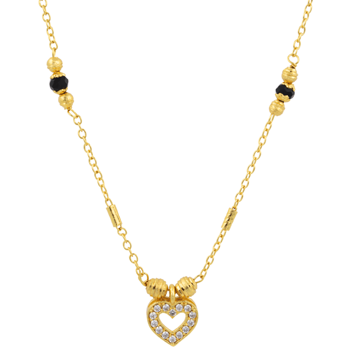 Elegant Heart Pendant Gold-Plated Mangalsutra - BeMine