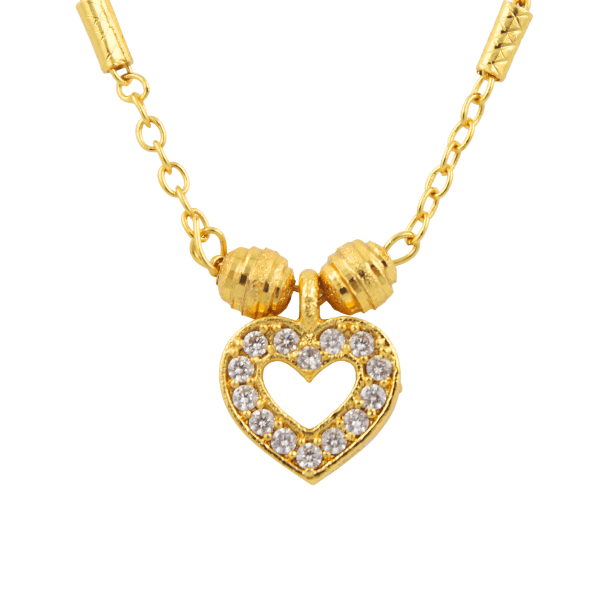 Elegant Heart Pendant Gold-Plated Mangalsutra - BeMine