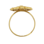 Gold-Plated Floral Adjustable Ring with Ruby & CZ Stones for Women - BeMine