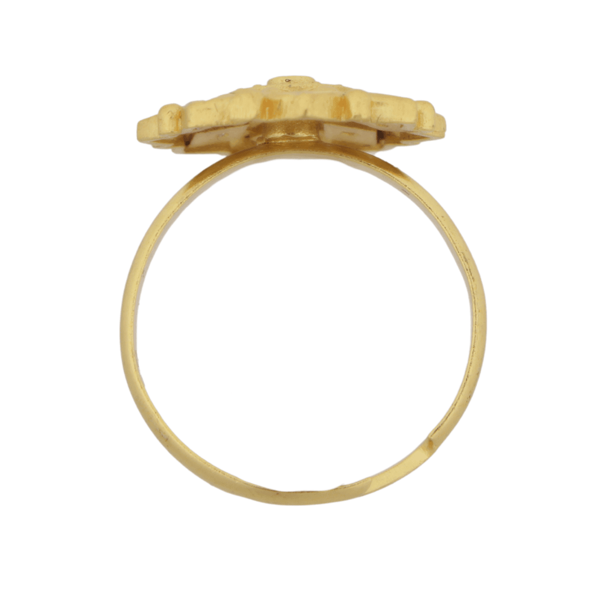 Gold-Plated Floral Adjustable Ring with Ruby & CZ Stones for Women - BeMine