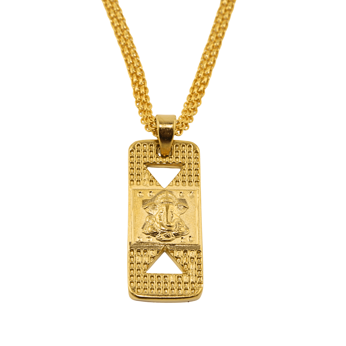 Gold-Plated Ganesh Pendant Necklace with Chain - BeMine
