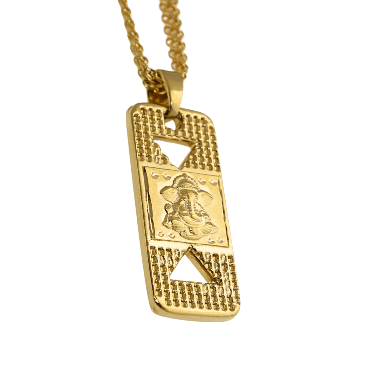Gold-Plated Ganesh Pendant Necklace with Chain - BeMine