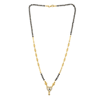 Gold-Plated Heart Pendant Mangalsutra with Double Layer CZ Design - BeMine