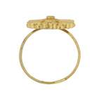 Gold-Plated Heart Petal Ring with CZ Stones – Adjustable for Women - BeMine