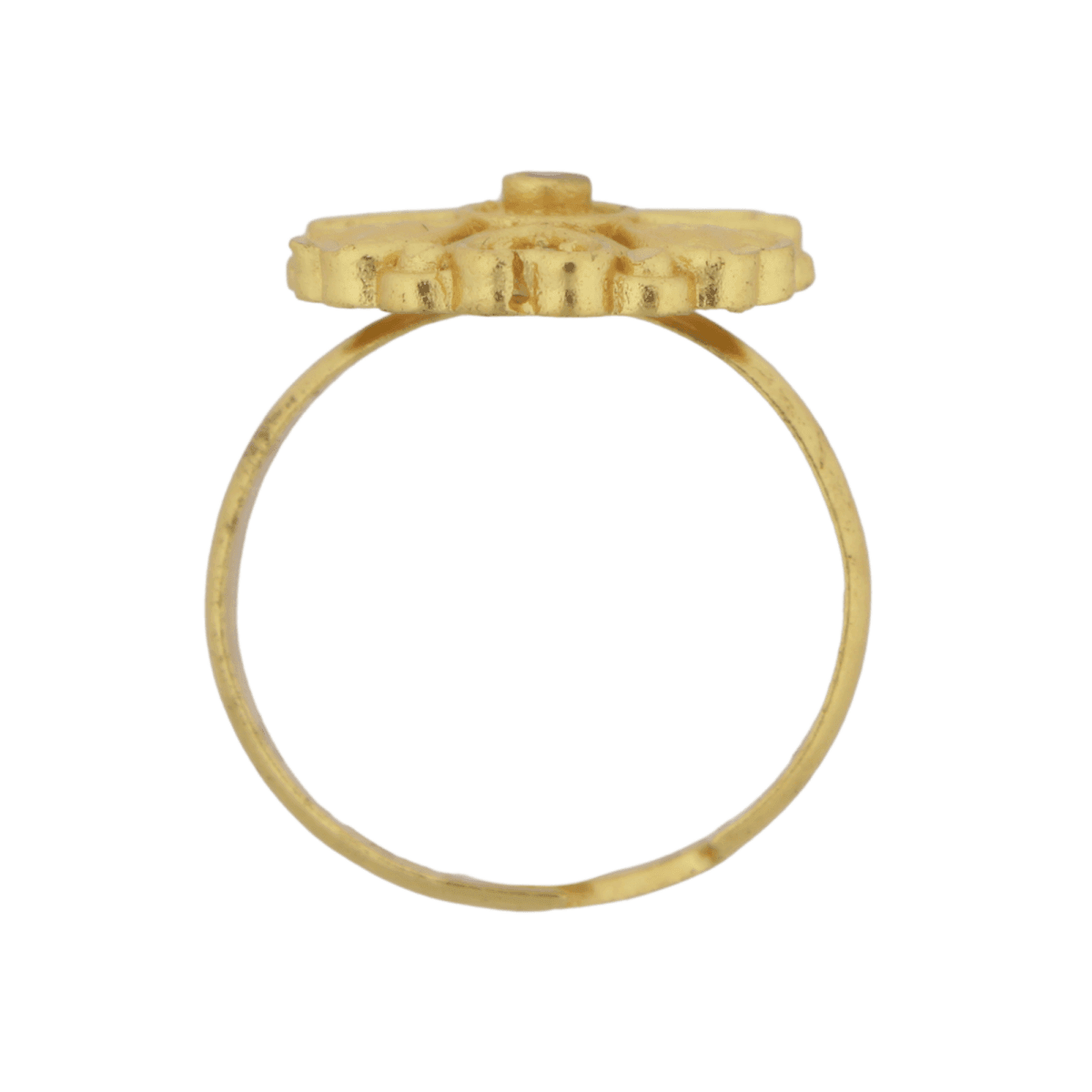 Gold-Plated Heart Petal Ring with CZ Stones – Adjustable for Women - BeMine