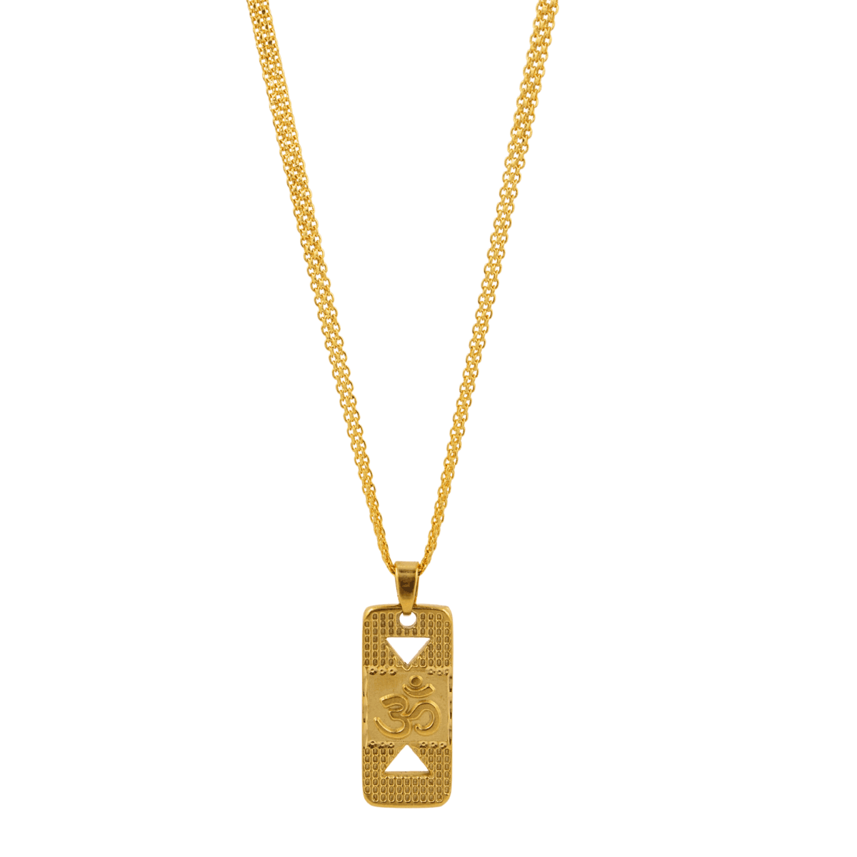 Gold-Plated Om Pendant Necklace with Chain – Spiritual Designer Jewelry - BeMine