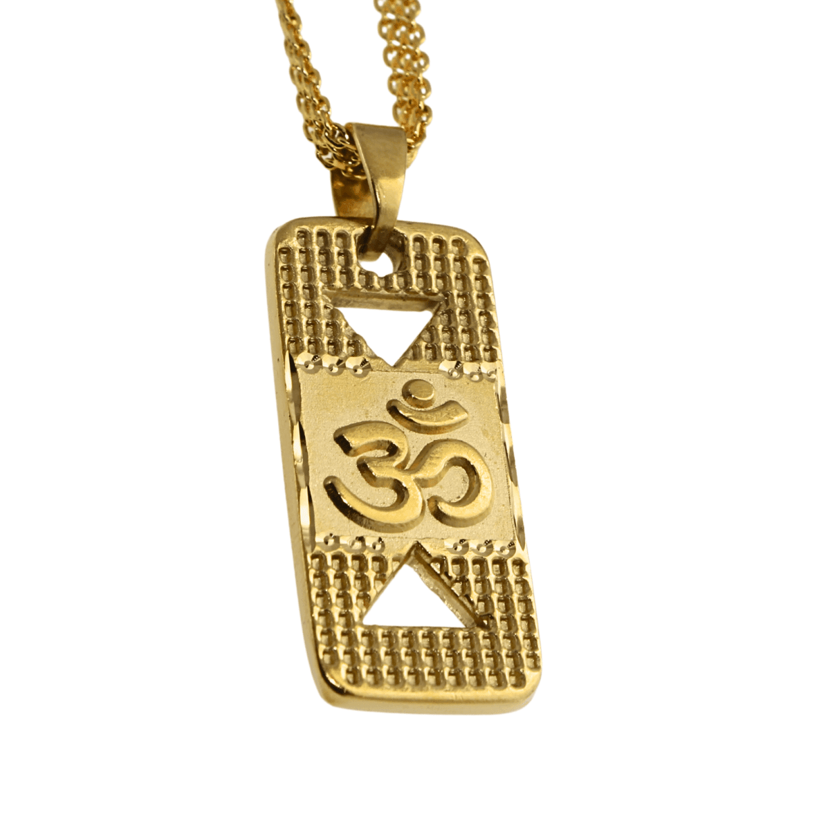 Gold-Plated Om Pendant Necklace with Chain – Spiritual Designer Jewelry - BeMine