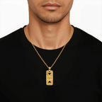 Gold-Plated Ram Pendant Necklace with Chain - BeMine