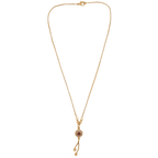 Gold-Plated Round Pendant Necklace with Ruby Red & CZ Stones - BeMine