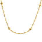 Gold-Plated Twisted Rope Chain with Spherical Beads | Lightweight Daily Wear Chain - BeMine