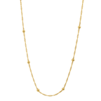 Gold-Plated Twisted Rope Chain with Spherical Beads | Lightweight Daily Wear Chain - BeMine