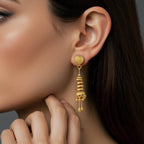 Layered Cascade Gold Jhumka Earrings - BeMine