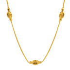 Long Gold-Plated Chain with Oval Motif Beads - BeMine