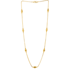 Long Gold-Plated Chain with Oval Motif Beads - BeMine