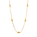 Long Gold-Plated Chain with Oval Motif Beads - BeMine