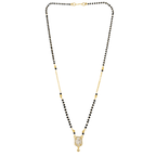 Modern Emerald-Cut CZ Mangalsutra with Gold-Plated Pendant - BeMine
