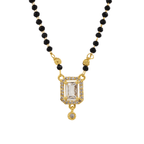 Modern Emerald-Cut CZ Mangalsutra with Gold-Plated Pendant - BeMine