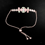 Pastel Bloom Designer Bracelet with Rose Gold Finish & Crystal Accents - BeMine