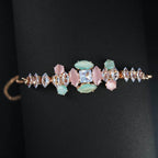 Pastel Bloom Designer Bracelet with Rose Gold Finish & Crystal Accents - BeMine