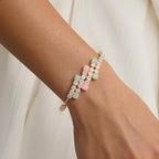 Pastel Charm Crystal Bracelet – Elegant Sparkle with Rose Gold Finish, Adjustable Fit - BeMine