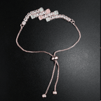 Pastel Charm Crystal Bracelet – Elegant Sparkle with Rose Gold Finish, Adjustable Fit - BeMine