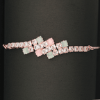 Pastel Charm Crystal Bracelet – Elegant Sparkle with Rose Gold Finish, Adjustable Fit - BeMine
