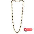 Gold-Plated Rudraksha Mala for Men | Traditional Black & Gold Beaded Necklace