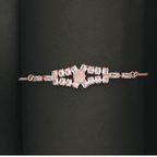 Rose Gold Adjustable Pink Center Crystal Bracelet for Women - BeMine