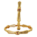 Royal Ruby Gold-Plated Bangles for Women – Elegant Ethnic Design