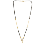 Teardrop CZ Stone Gold-Plated Mangalsutra with Black Beads Chain - BeMine