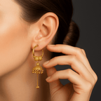 Traditional Gold-Plated Jhumka Hoop Earrings for Women - BeMine