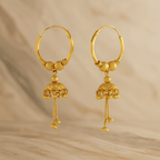 Traditional Gold-Plated Jhumka Hoop Earrings for Women - BeMine